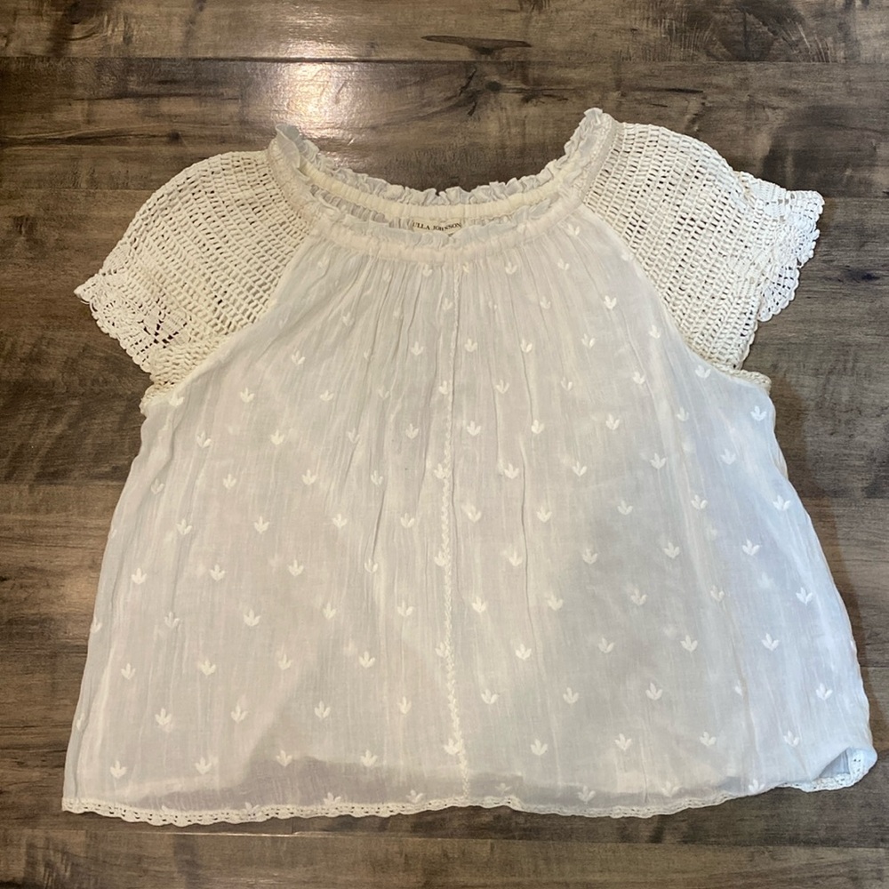 Ulla Johnson Crochet Sleeve Detailed Blouse